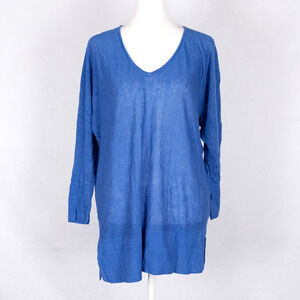 Lilly Pulitzer 100% Linen Lightweight Pullover Sweater Size M/L Cornflower Blue